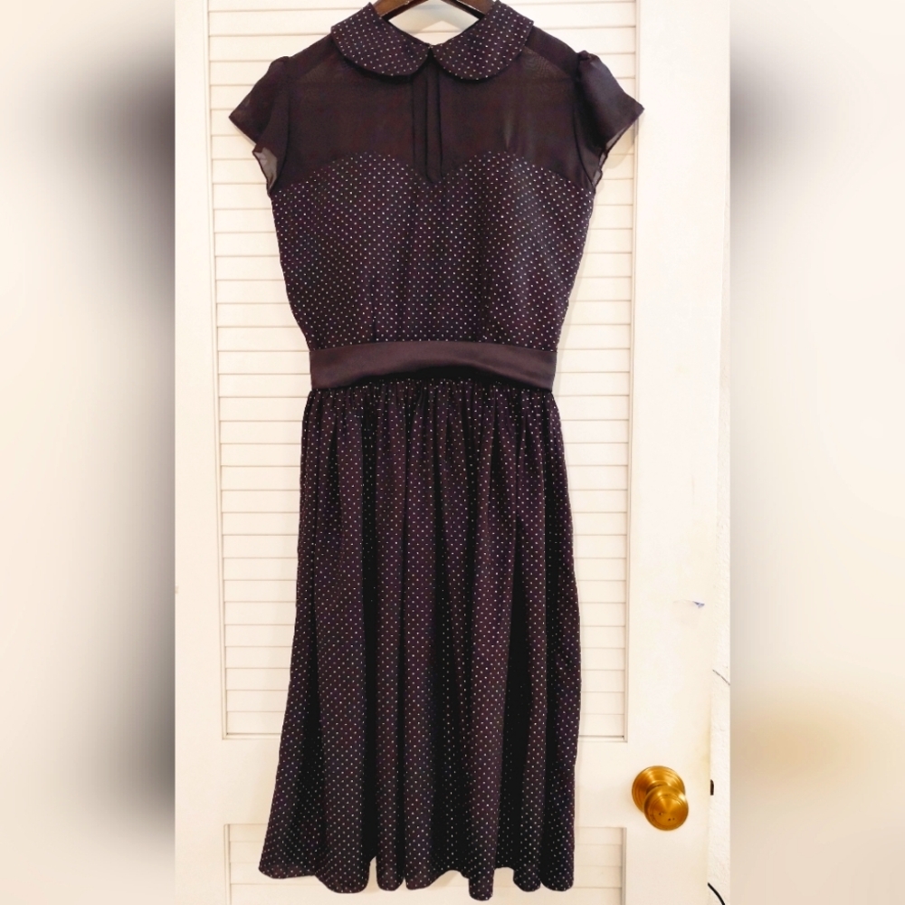 Y2K 50's Inspired Queen of Heartz By Letty Tennant Polka Dot Dress.